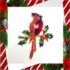 🍏50% OFF/3+...Cardinal Bird Christmas Brooch
